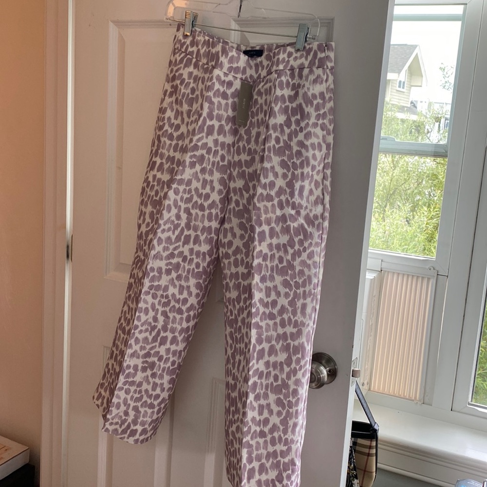 Beautiful lavender and white J Crew slacks, never worn.  Size 8P